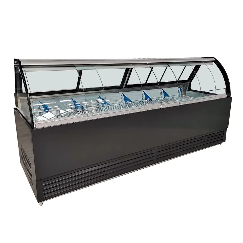 Direct Cooling Arc Glass Display Self Service Counter