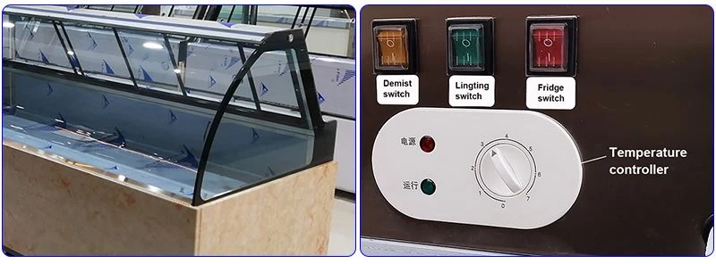 Curved Glass Static Cooling Meat Counter Fridge Curved Glass Static Cooling Meat Counter Fridge