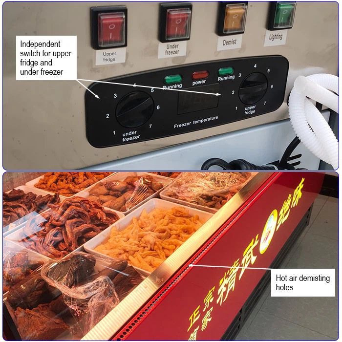 Square direct cooling display fridge counter adoption