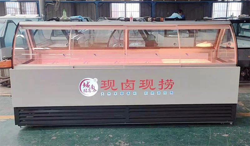 Direct Cooling Arc Glass Display Self Service Counter