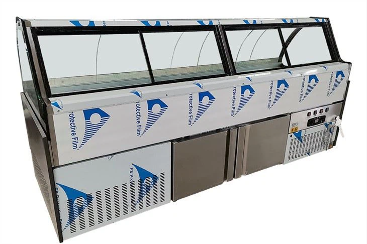 Direct Cooling Arc Glass Display Self Service Counter