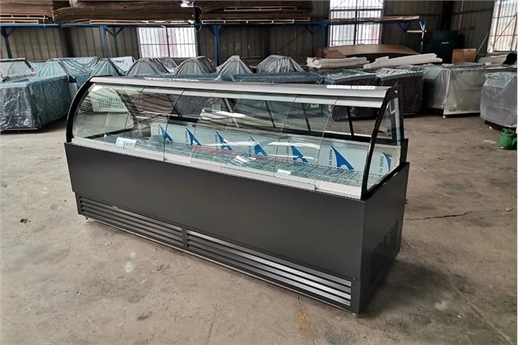 Direct Cooling Arc Glass Display Self Service Counter