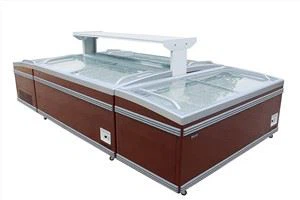 Top Open Glass Sliding Door Combined Fridge