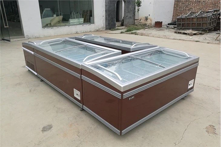 Top Open Glass Sliding Door Fridge