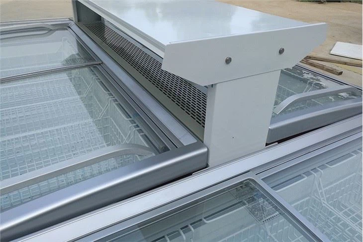 Top Open Glass Sliding Door Fridge