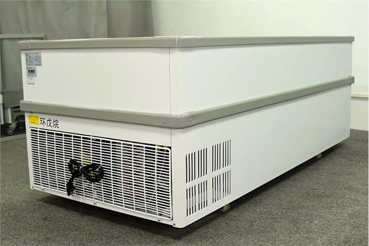 Top Sliding Flat Door Open Display Fridge